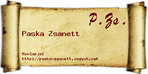 Paska Zsanett névjegykártya
