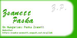 zsanett paska business card